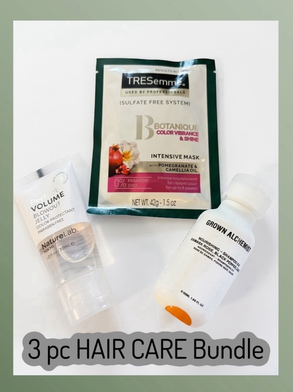 GROWN ALCHEMIST + naturelab tresemme 3 pc bundle • shampoo hair mask + gel • NEW